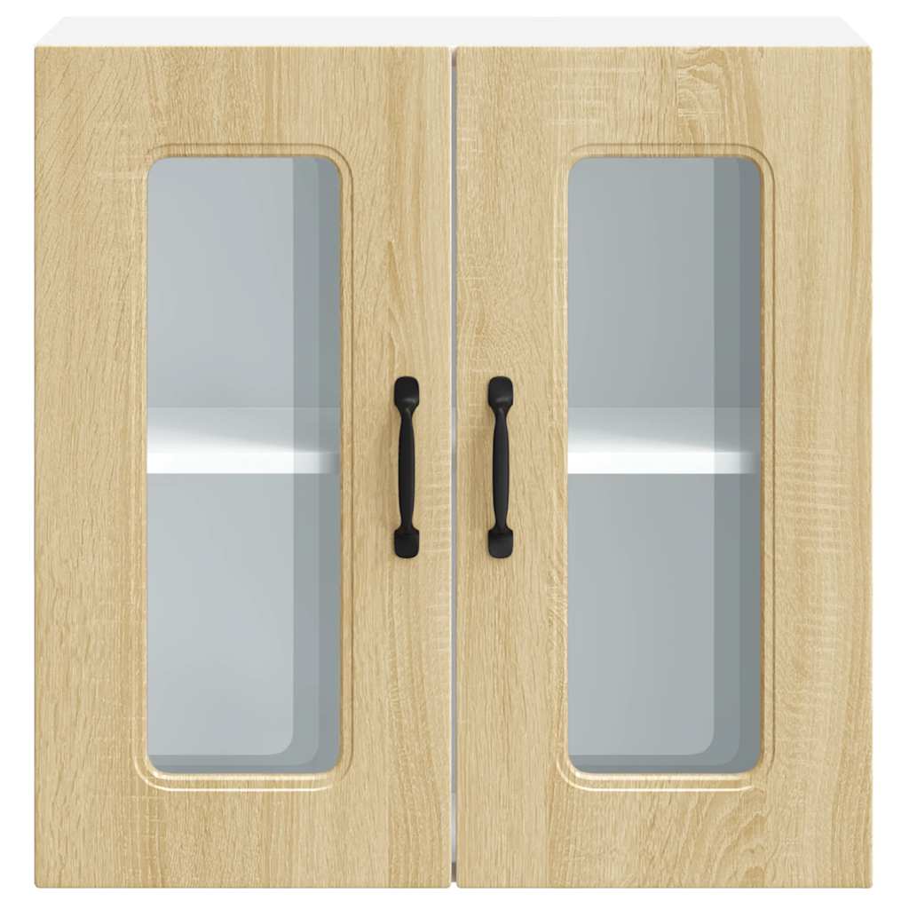 vidaXL Meuble haut de cuisine avec porte en verre Kalmar Chêne Sonoma Bois d'ingénierie