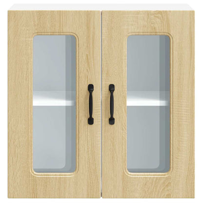 vidaXL Meuble haut de cuisine avec porte en verre Kalmar Chêne Sonoma Bois d'ingénierie