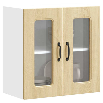 vidaXL Meuble haut de cuisine avec porte en verre Kalmar Chêne Sonoma Bois d'ingénierie