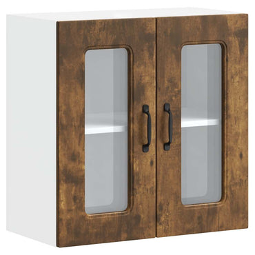 vidaXL Meuble haut de cuisine avec porte vitrée chêne fumé Kalmar Bois d'ingénierie