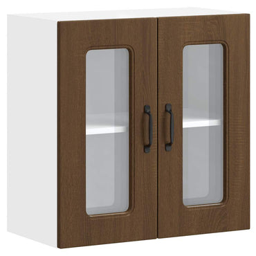 vidaXL Küchen-Hängeschrank mit Glastür Kalmar Braun Eichen-Optik
