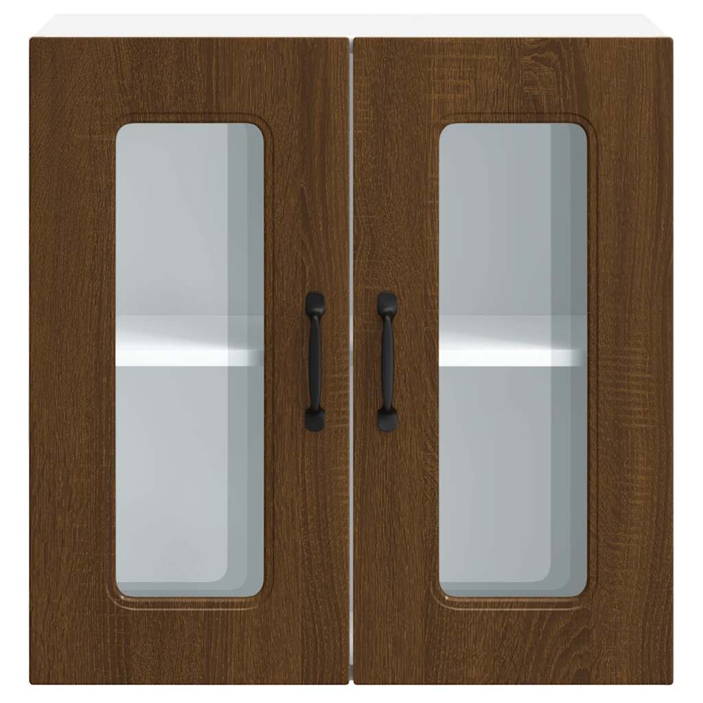 vidaXL Küchen-Hängeschrank mit Glastür Kalmar Braun Eichen-Optik