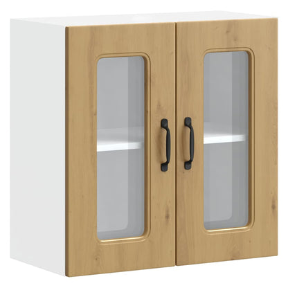 vidaXL Küchen-Hängeschrank mit Glastür Kalmar Artisan-Eiche Holzwerkstoff