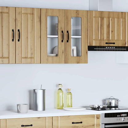 vidaXL Küchen-Hängeschrank mit Glastür Kalmar Artisan-Eiche Holzwerkstoff