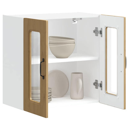 vidaXL Küchen-Hängeschrank mit Glastür Kalmar Artisan-Eiche Holzwerkstoff