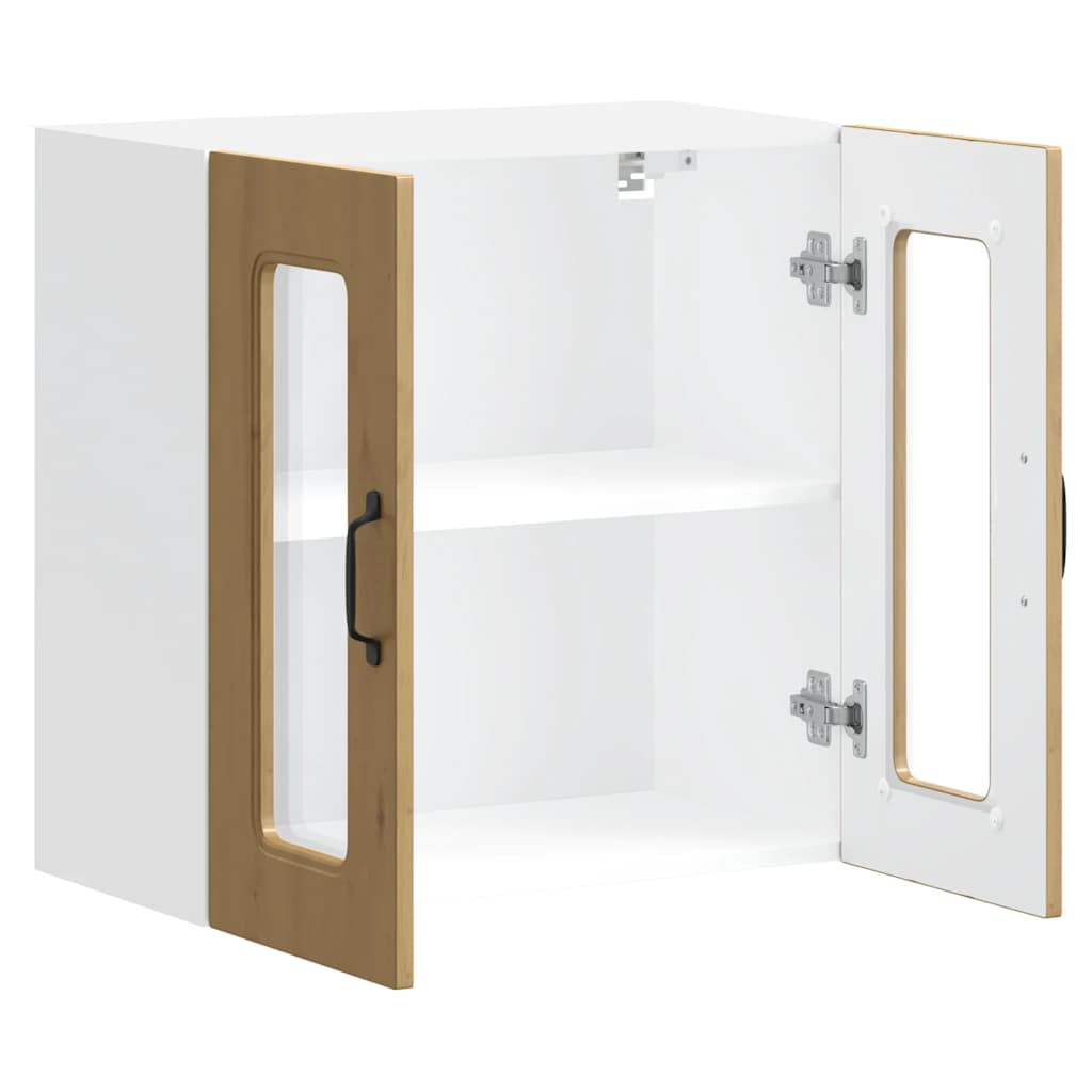 vidaXL Küchen-Hängeschrank mit Glastür Kalmar Artisan-Eiche Holzwerkstoff