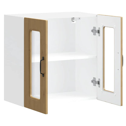 vidaXL Küchen-Hängeschrank mit Glastür Kalmar Artisan-Eiche Holzwerkstoff