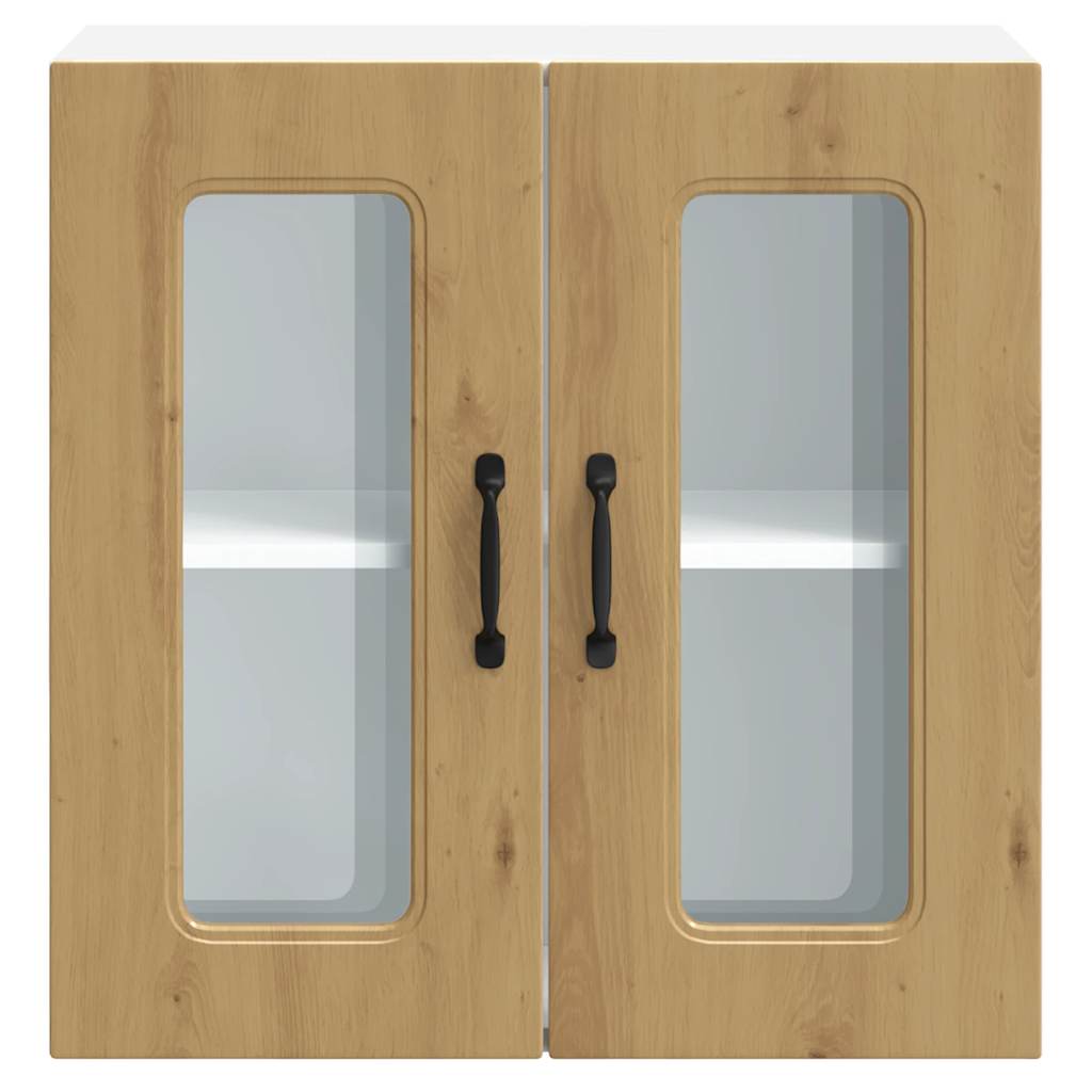 vidaXL Küchen-Hängeschrank mit Glastür Kalmar Artisan-Eiche Holzwerkstoff