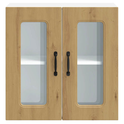 vidaXL Küchen-Hängeschrank mit Glastür Kalmar Artisan-Eiche Holzwerkstoff