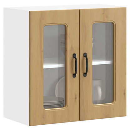 vidaXL Küchen-Hängeschrank mit Glastür Kalmar Artisan-Eiche Holzwerkstoff