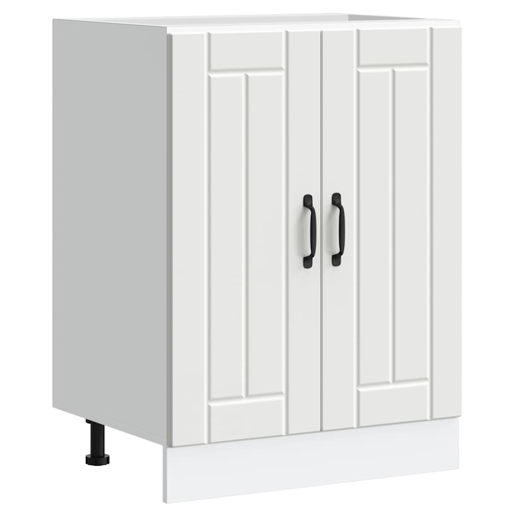 vidaXL Meuble sous-évier Lucca Blanc Bois d'ingénierie