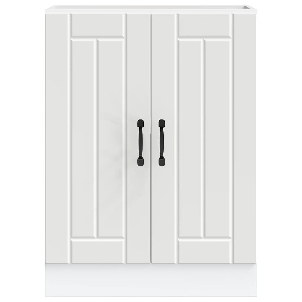vidaXL Meuble sous-évier Lucca Blanc Bois d'ingénierie