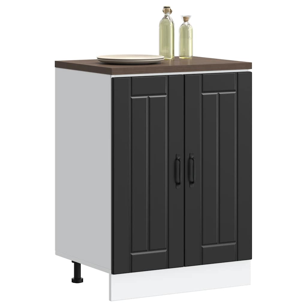 vidaXL Meuble sous-évier Lucca Noir Bois d'ingénierie