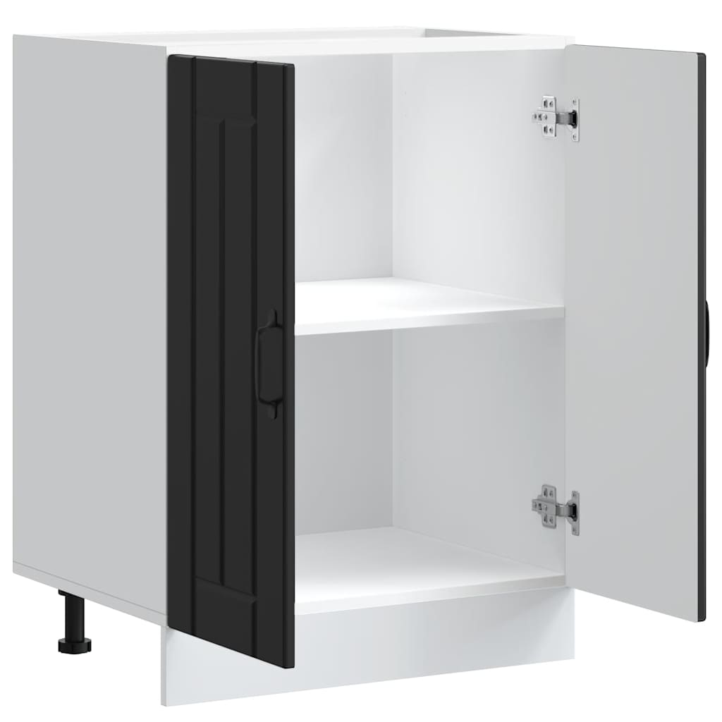 vidaXL Meuble sous-évier Lucca Noir Bois d'ingénierie