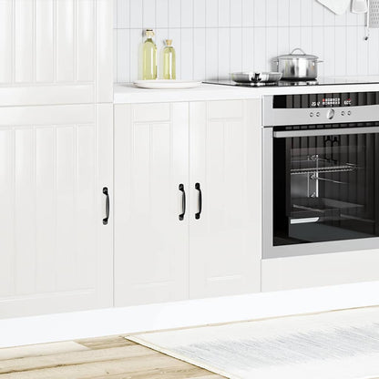 vidaXL Meuble sous-évier Lucca Blanc brillant Bois d'ingénierie