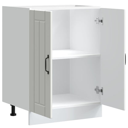 vidaXL Meuble sous-évier Lucca Blanc brillant Bois d'ingénierie