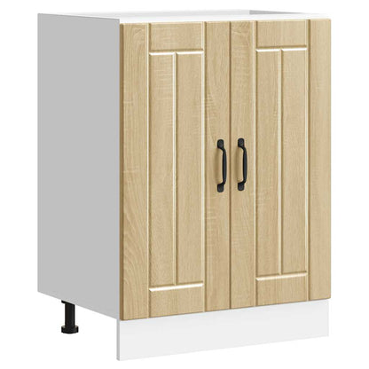 vidaXL Meuble sous-évier Lucca Chêne Sonoma en bois d'ingénierie