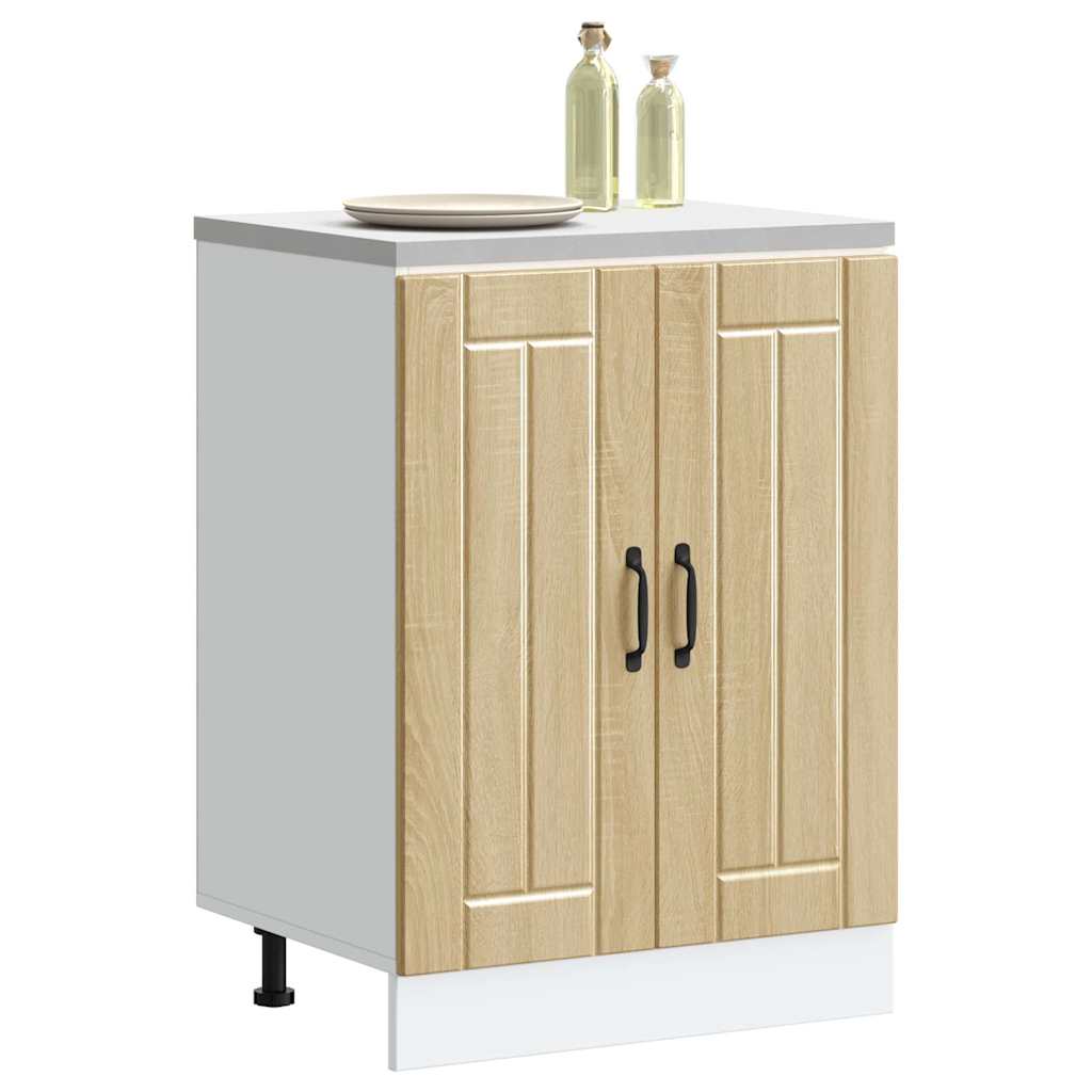 vidaXL Meuble sous-évier Lucca Chêne Sonoma en bois d'ingénierie