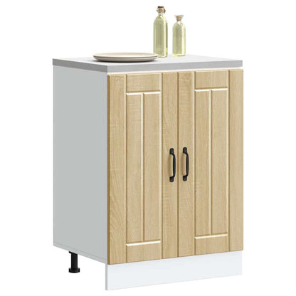 vidaXL Meuble sous-évier Lucca Chêne Sonoma en bois d'ingénierie