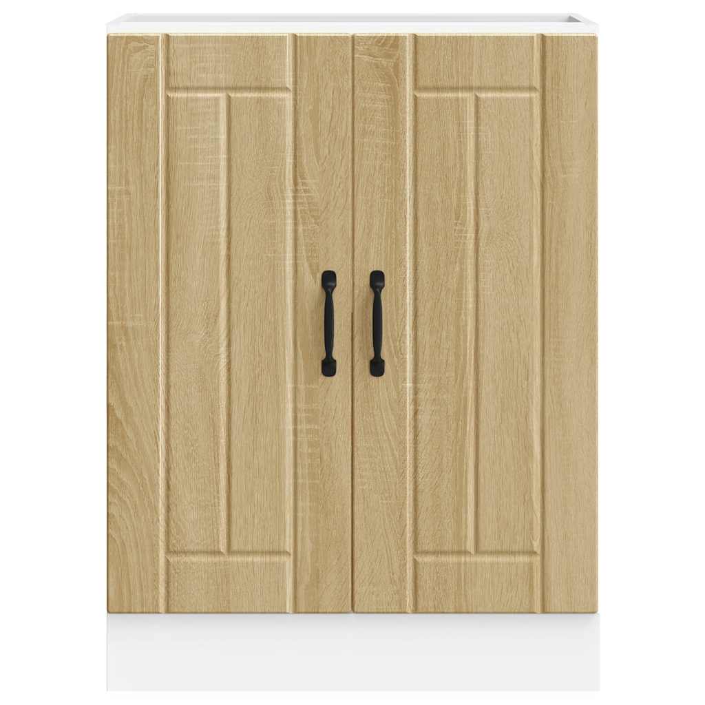 vidaXL Meuble sous-évier Lucca Chêne Sonoma en bois d'ingénierie