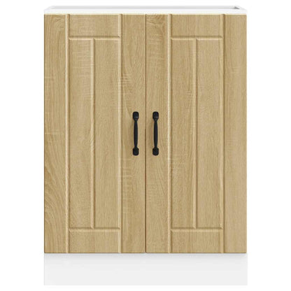 vidaXL Meuble sous-évier Lucca Chêne Sonoma en bois d'ingénierie