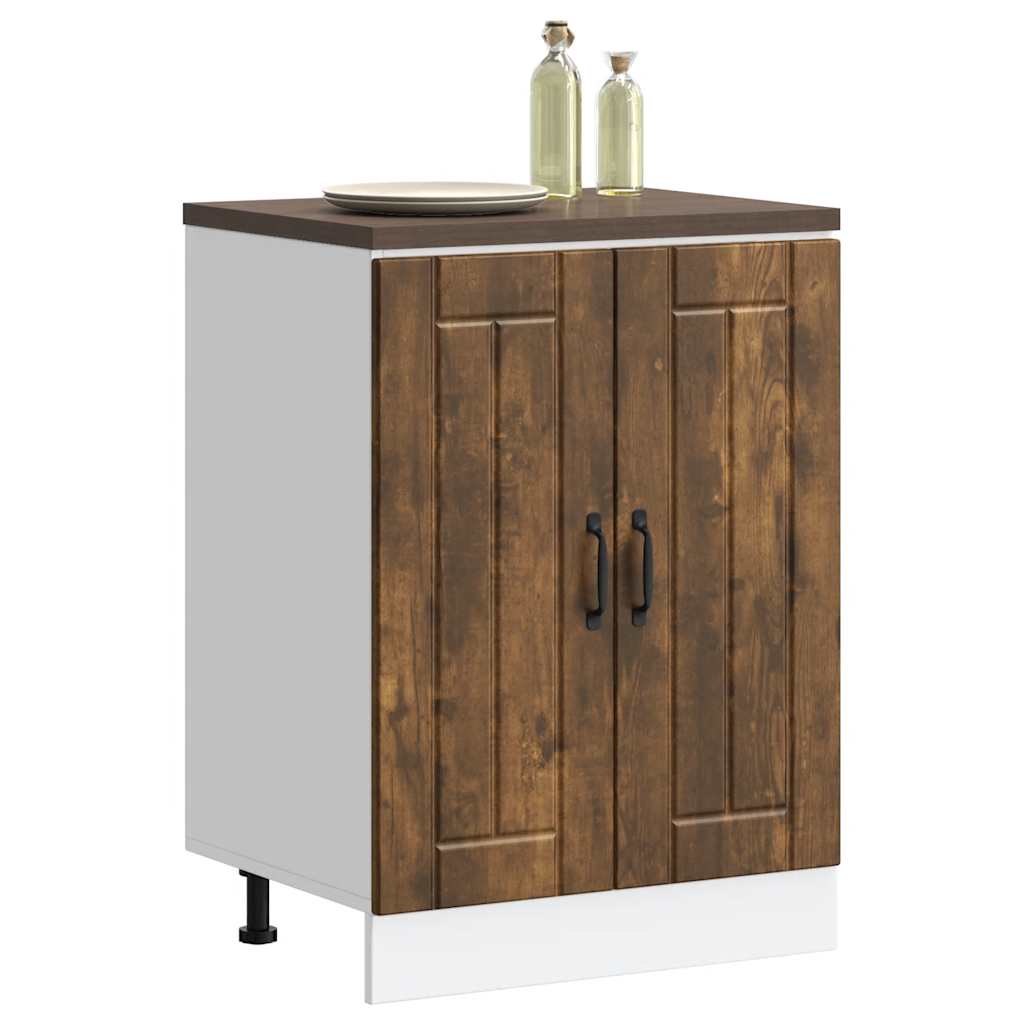 vidaXL Meuble sous-évier Lucca Chêne fumé Bois d'ingénierie