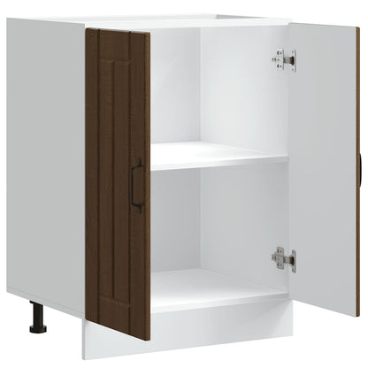 vidaXL Meuble sous-évier Lucca marron aspect chêne bois d'ingénierie