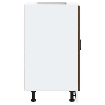 vidaXL Meuble sous-évier Lucca marron aspect chêne bois d'ingénierie