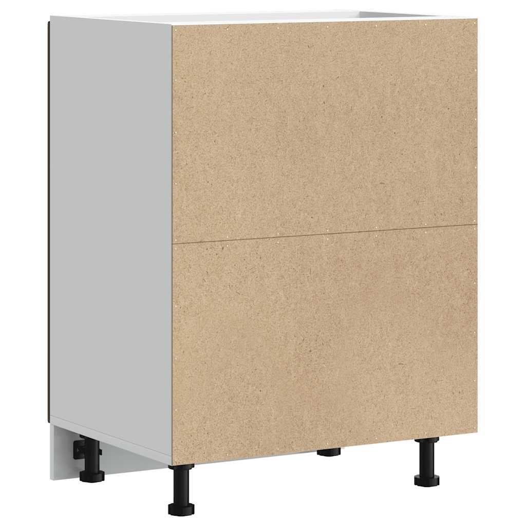 vidaXL Meuble sous-évier Lucca marron aspect chêne bois d'ingénierie