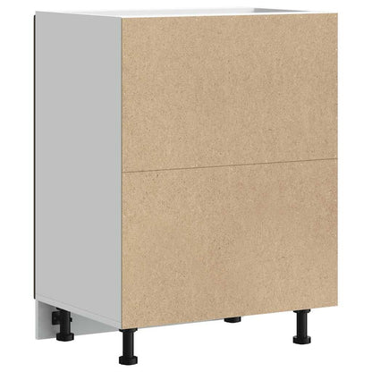 vidaXL Meuble sous-évier Lucca marron aspect chêne bois d'ingénierie