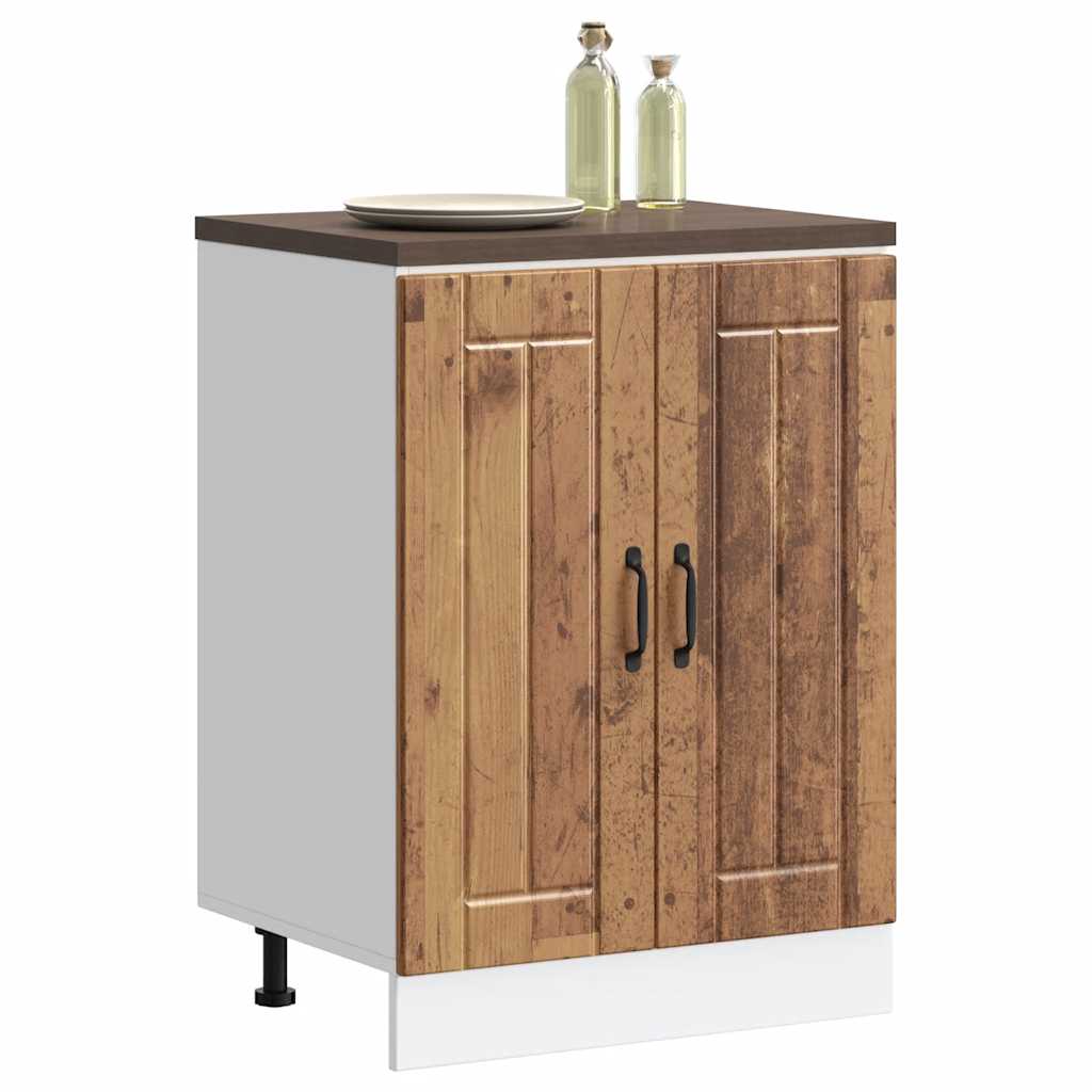 vidaXL Meuble sous-évier Lucca aspect bois vieilli bois d'ingénierie