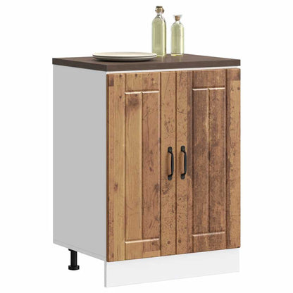 vidaXL Meuble sous-évier Lucca aspect bois vieilli bois d'ingénierie