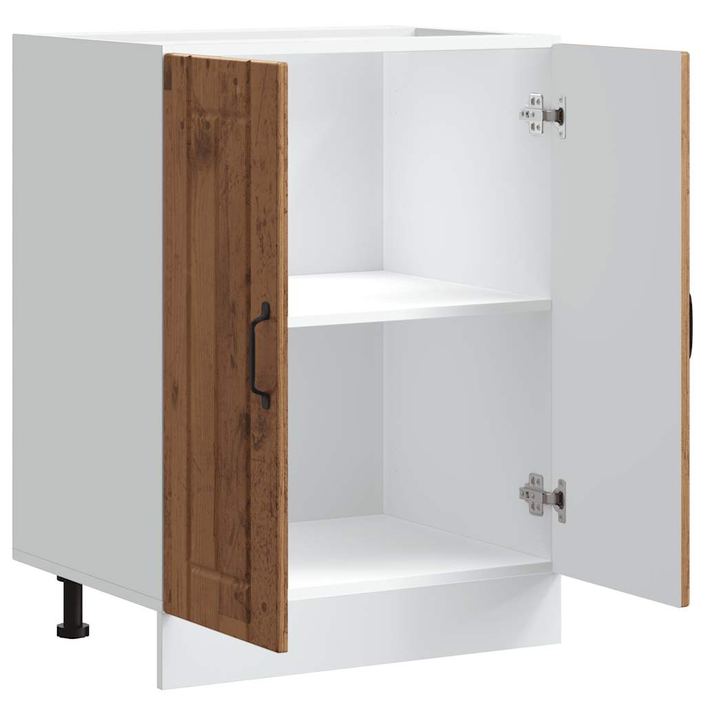 vidaXL Meuble sous-évier Lucca aspect bois vieilli bois d'ingénierie