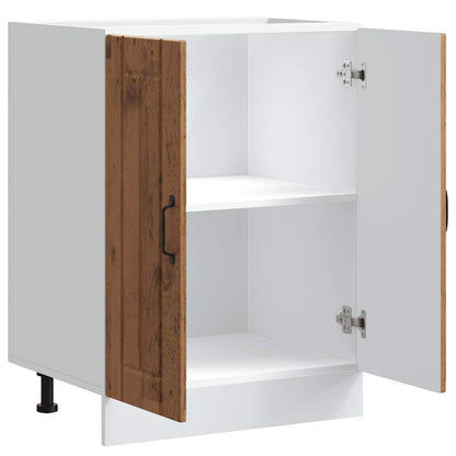 vidaXL Meuble sous-évier Lucca aspect bois vieilli bois d'ingénierie