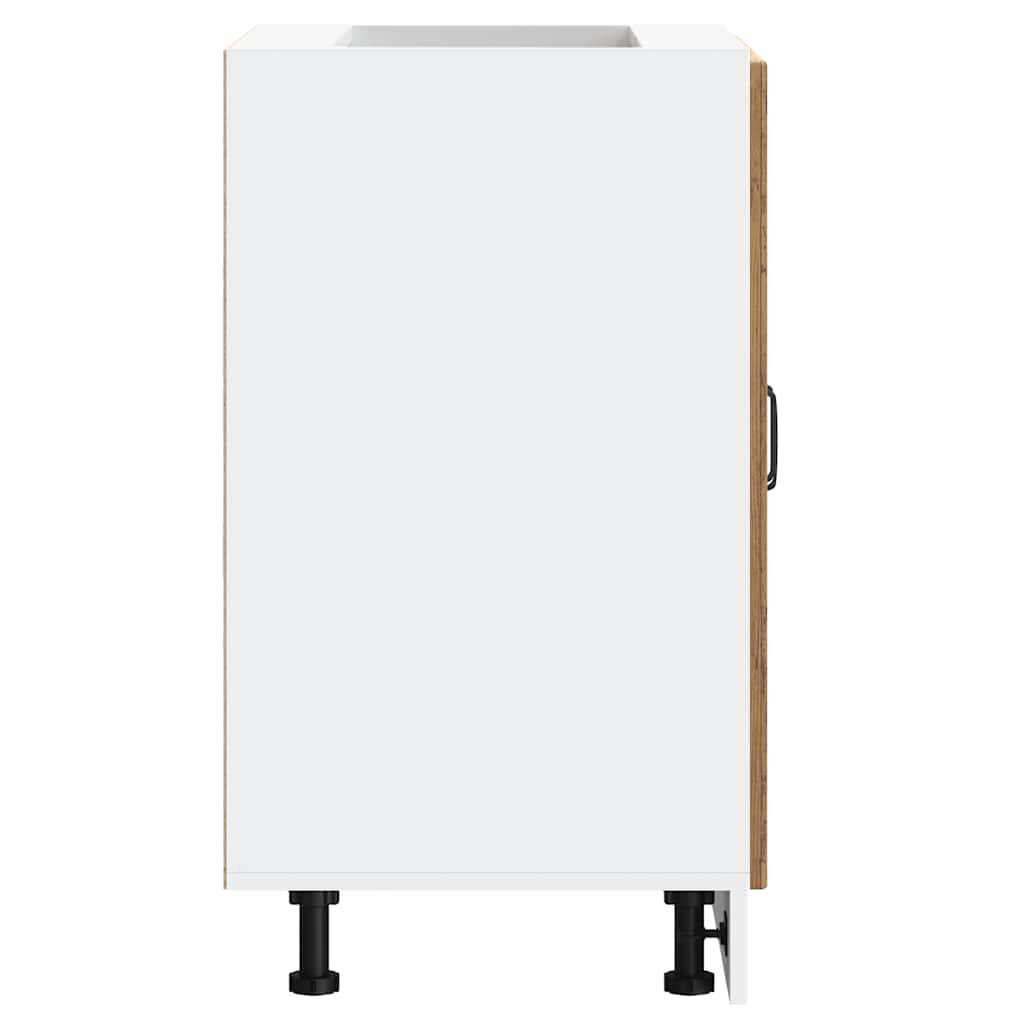vidaXL Meuble sous-évier Lucca aspect bois vieilli bois d'ingénierie