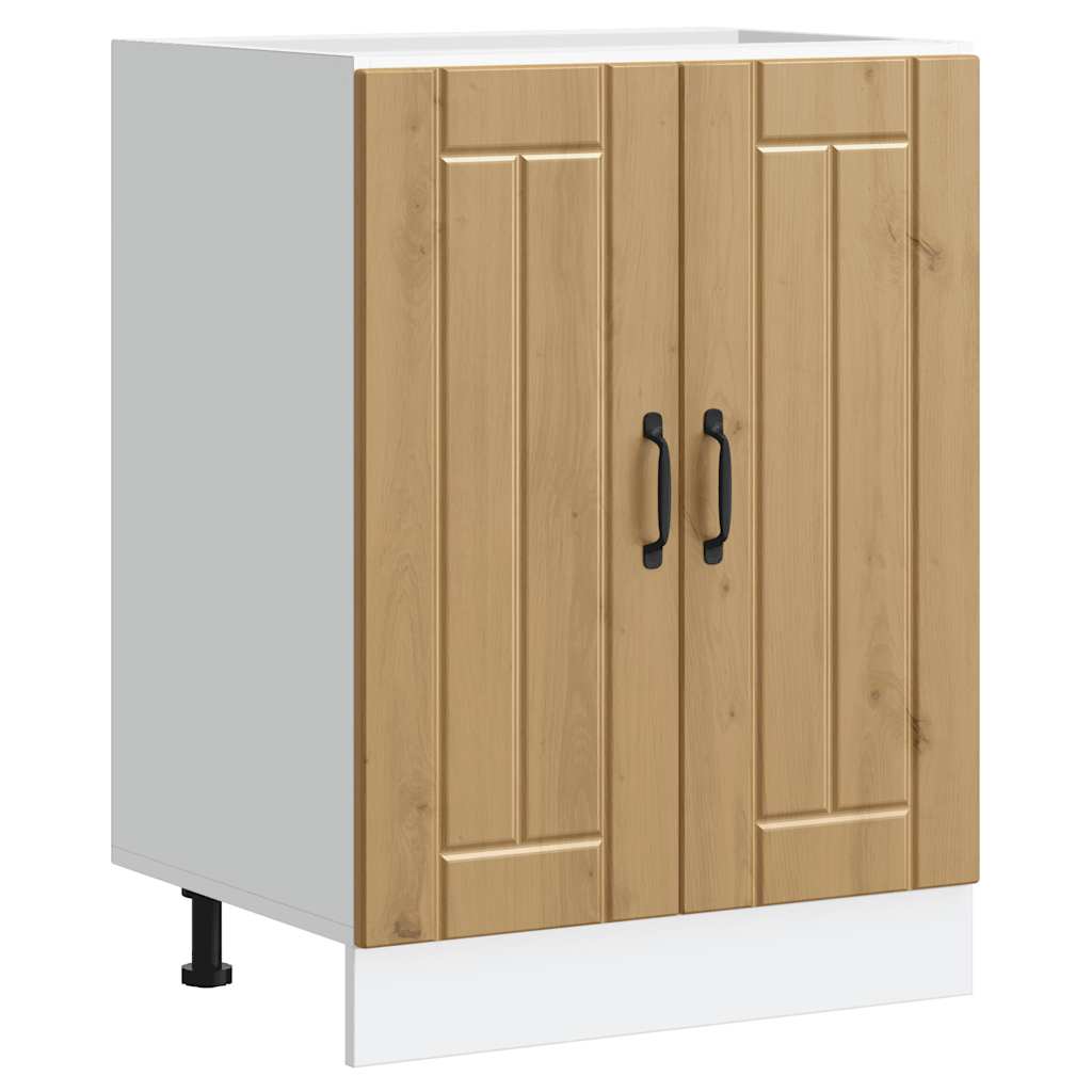 Meuble sous-évier vidaXL Lucca en bois d'ingénierie chêne artisan