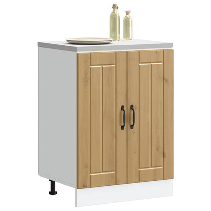 Meuble sous-évier vidaXL Lucca en bois d'ingénierie chêne artisan