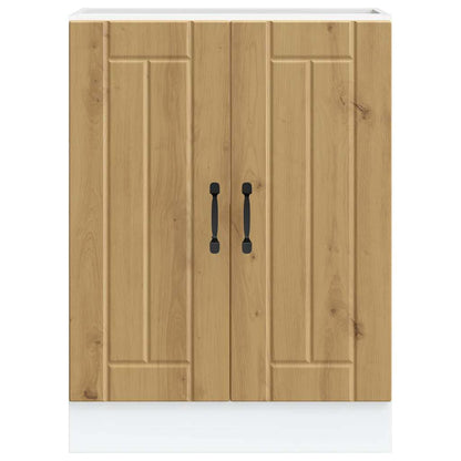 Meuble sous-évier vidaXL Lucca en bois d'ingénierie chêne artisan