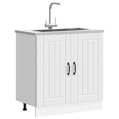 vidaXL Meuble sous-évier Lucca MDF Blanc