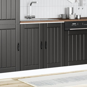 vidaXL Meuble sous évier Lucca Noir Aggloméré