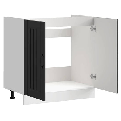 vidaXL Meuble sous évier Lucca Noir Aggloméré