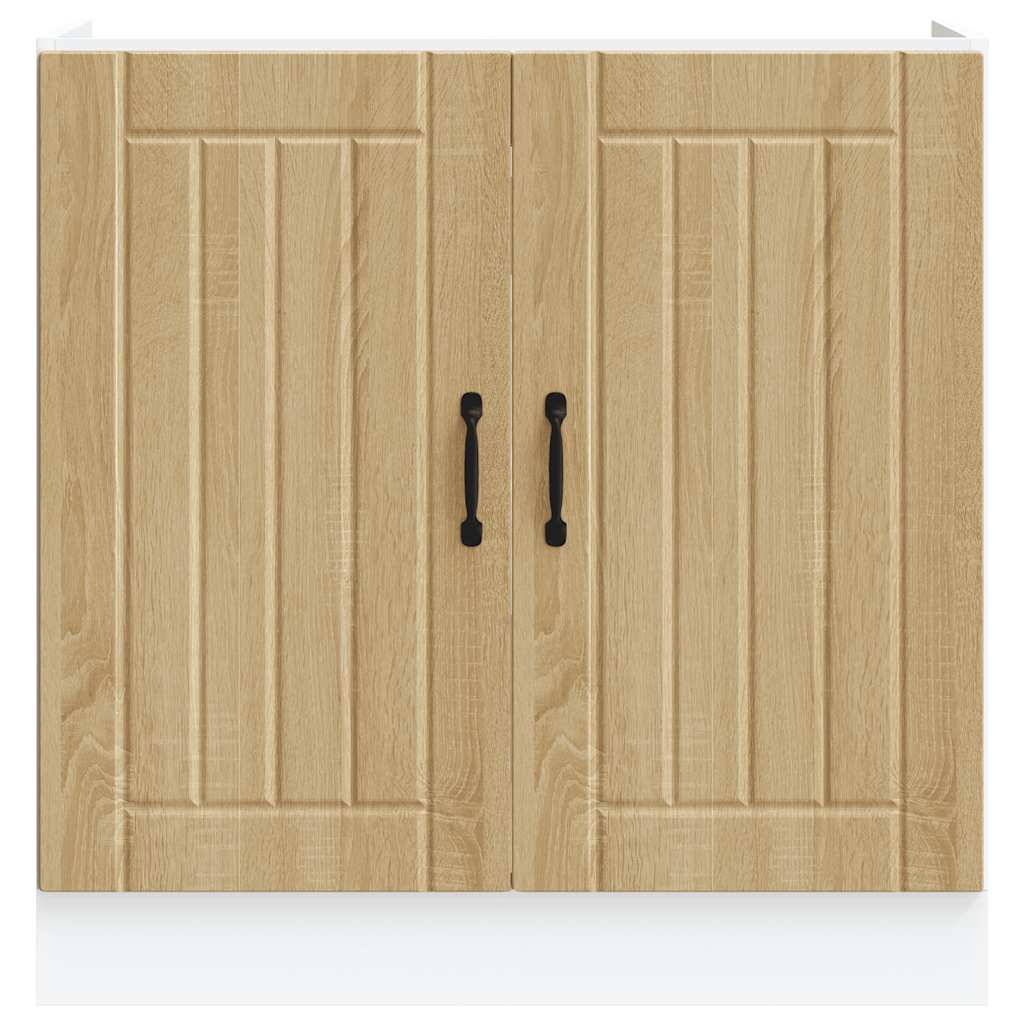 vidaXL Meuble sous évier Lucca Chêne Sonoma en bois d'ingénierie