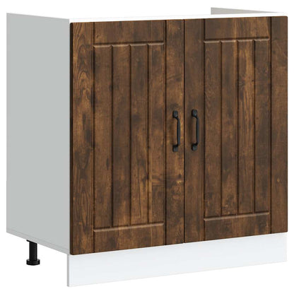 vidaXL Meuble sous-évier Lucca Chêne fumé Bois d'ingénierie