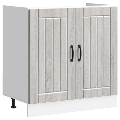 vidaXL Meuble sous-évier Lucca gris en aggloméré Sonoma