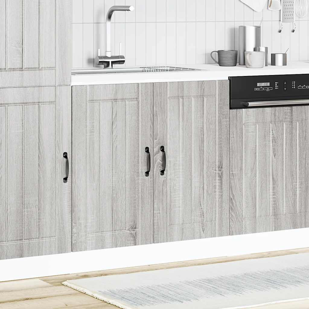 vidaXL Meuble sous-évier Lucca gris en aggloméré Sonoma