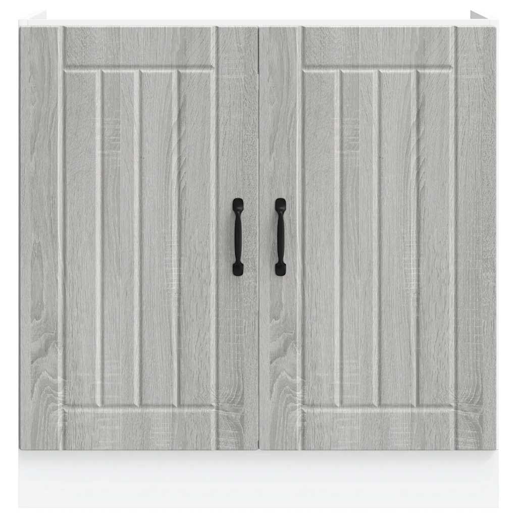 vidaXL Meuble sous-évier Lucca gris en aggloméré Sonoma