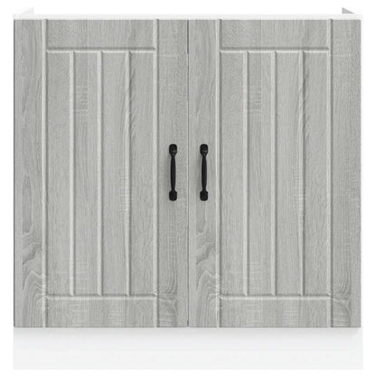 vidaXL Meuble sous-évier Lucca gris en aggloméré Sonoma