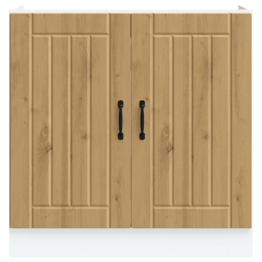 vidaXL Spülenunterschrank Lucca Artisan-Eiche Holzwerkstoff
