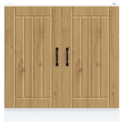 vidaXL Spülenunterschrank Lucca Artisan-Eiche Holzwerkstoff