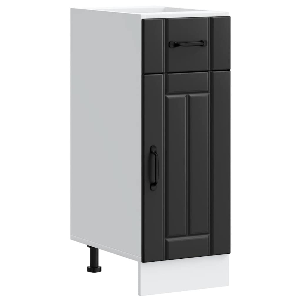 vidaXL Meuble bas de cuisine Lucca noir en bois d'ingénierie